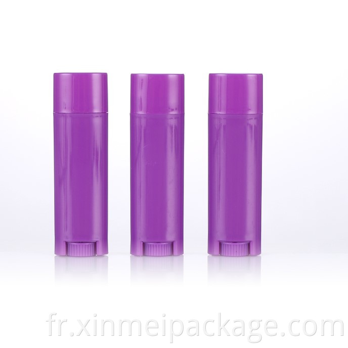purple empty oval lip balm tube
